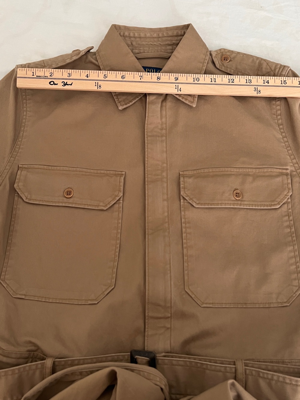 Polo Ralph Lauren Cotton Twill Jumpsuit In Montana Khaki Size 4 - Picture 11 of 15